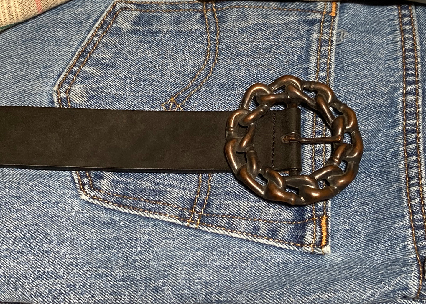 Black Belt w/ Vintage Chain Buckle