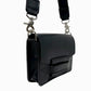 Black Slot Bag with Alligator Trim