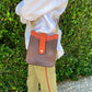 Classic Brown and Orange Two-Pocket Bag
