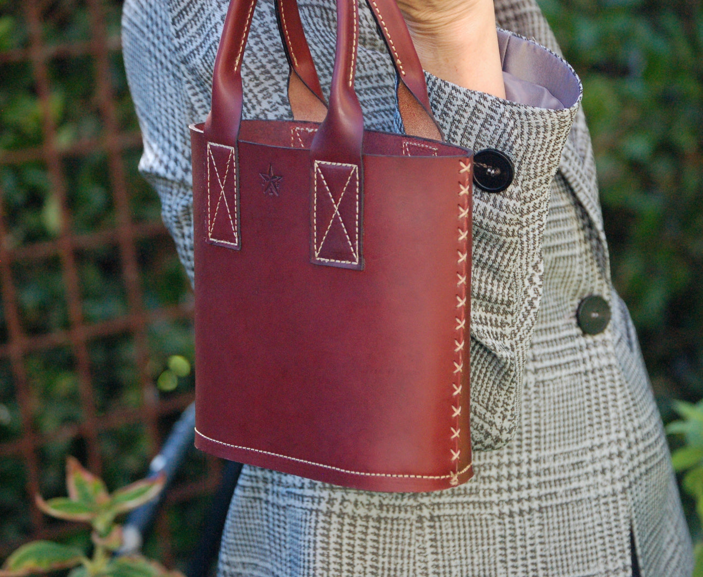 Mini Burgundy Tote Bag