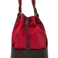 Red & Brown Cinch Bag