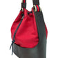 Red & Brown Cinch Bag
