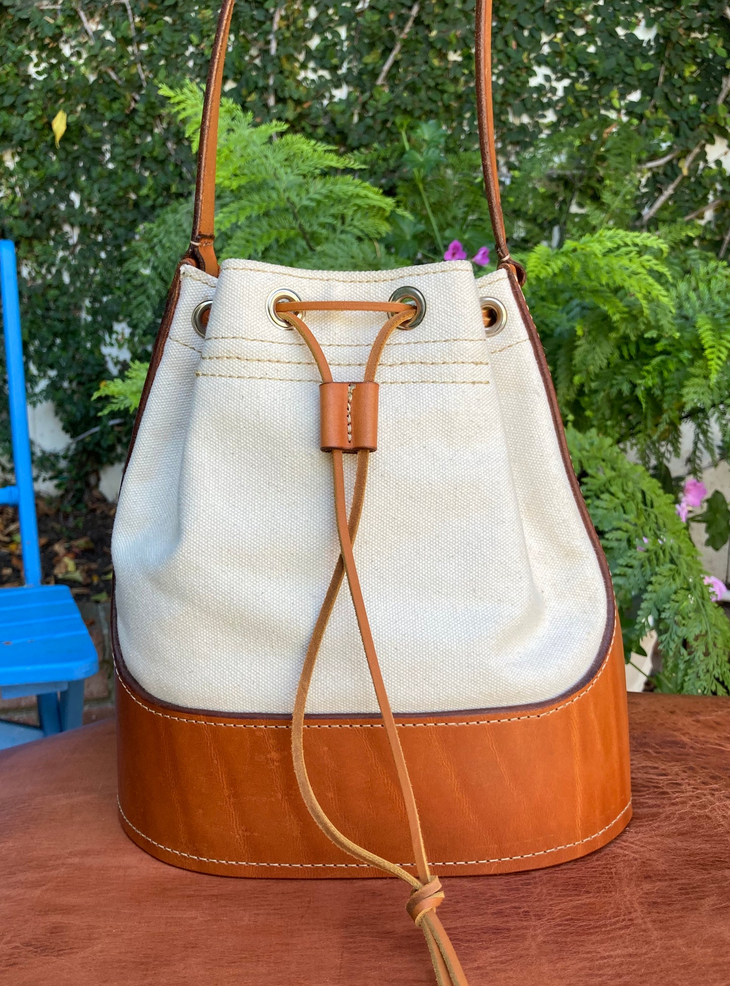 Hermann Oak & Canvas Cinch Bag