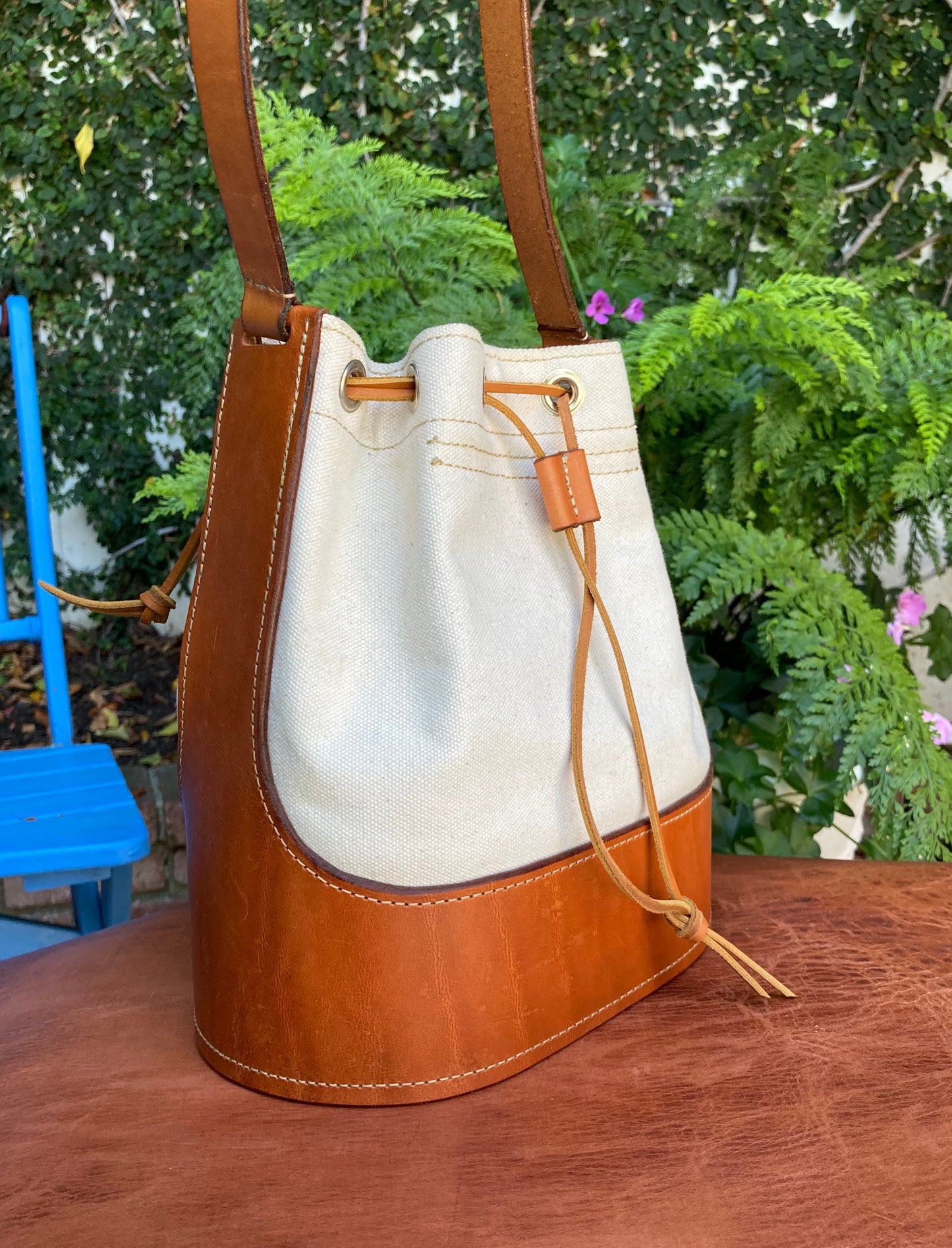 Hermann Oak & Canvas Cinch Bag