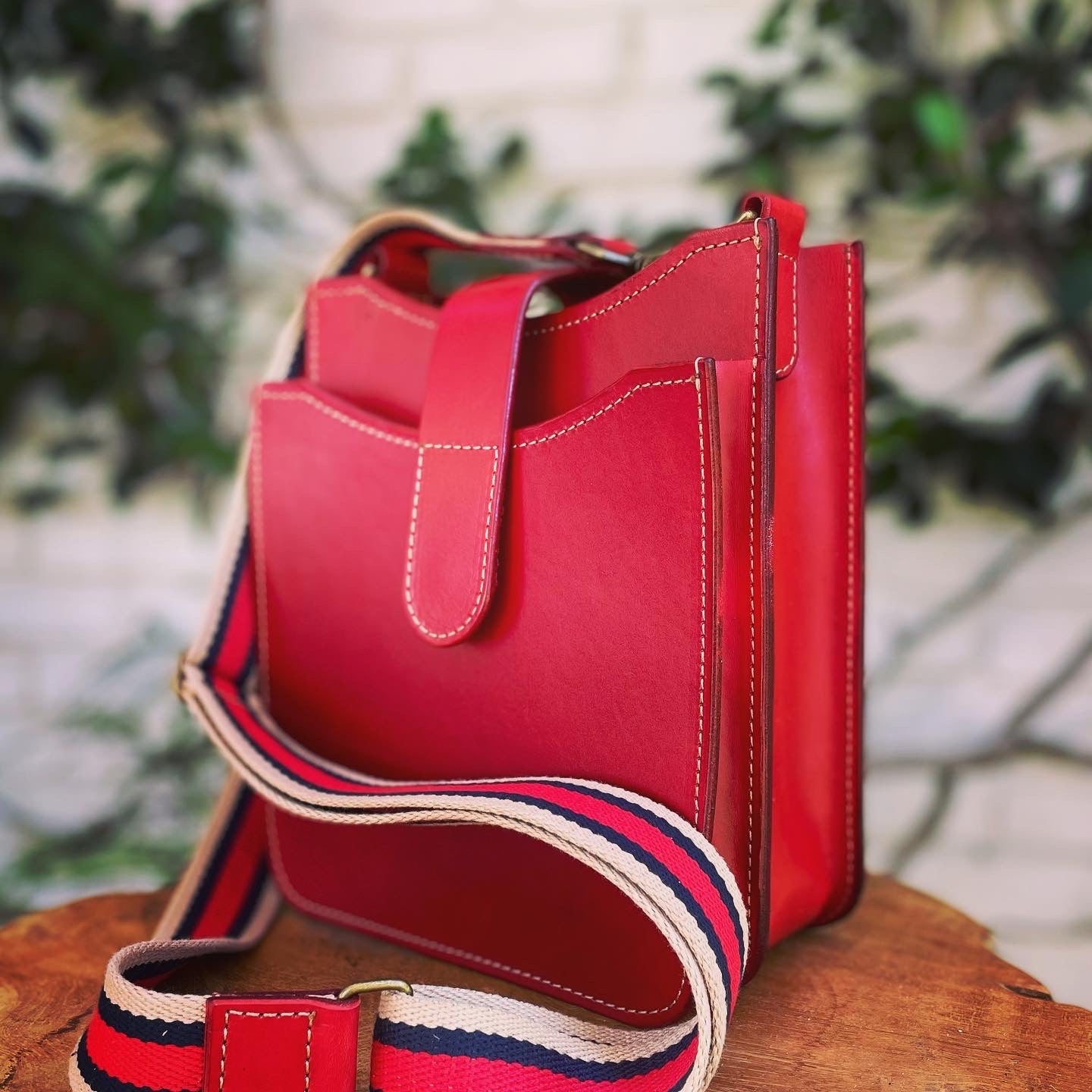 Classic Red Two-Pocket Bag