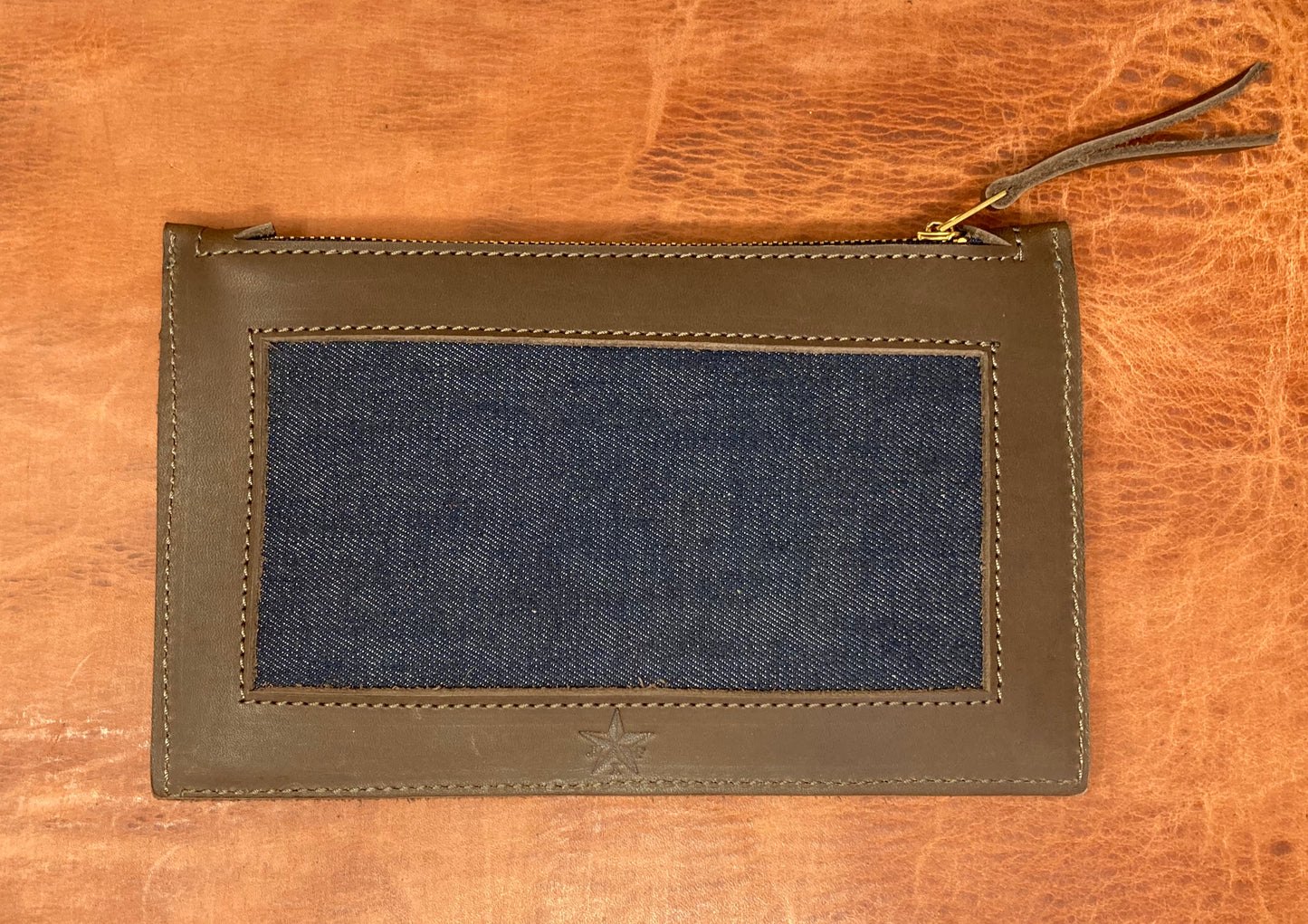 Denim Pouch w/ Zipper