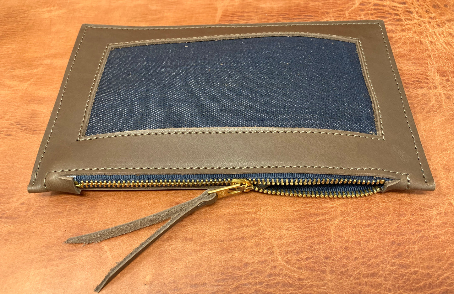 Denim Pouch w/ Zipper