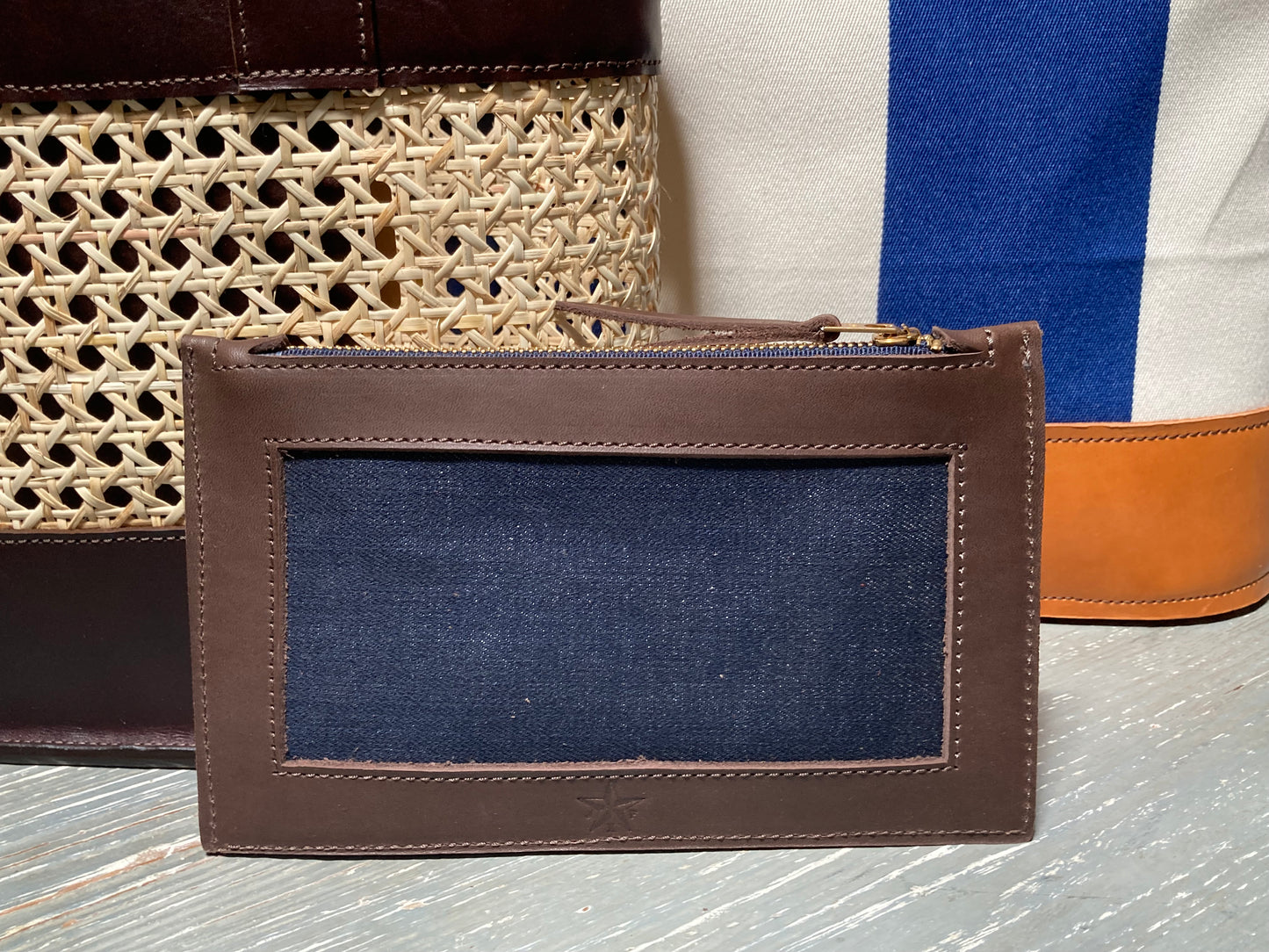 Denim Pouch w/ Zipper