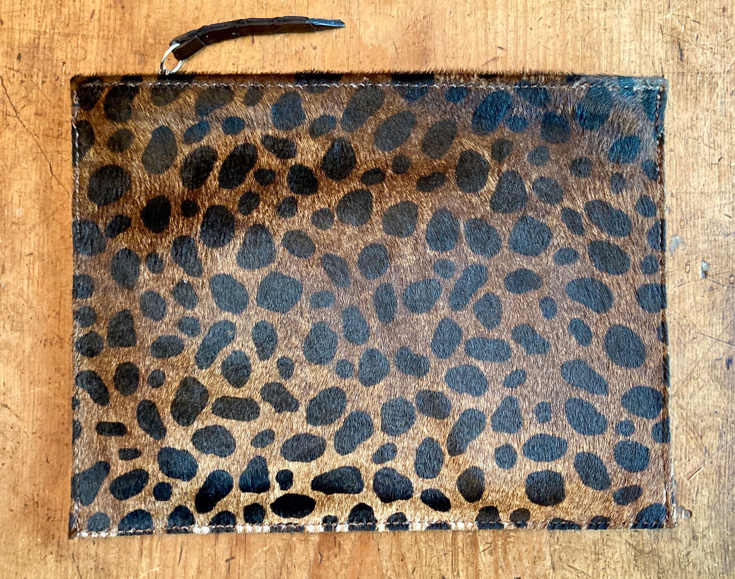 Leopard Print Leather Pouch