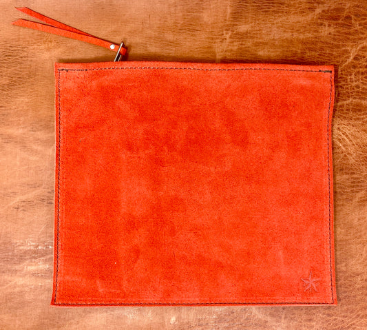 Orange Suede Pouch