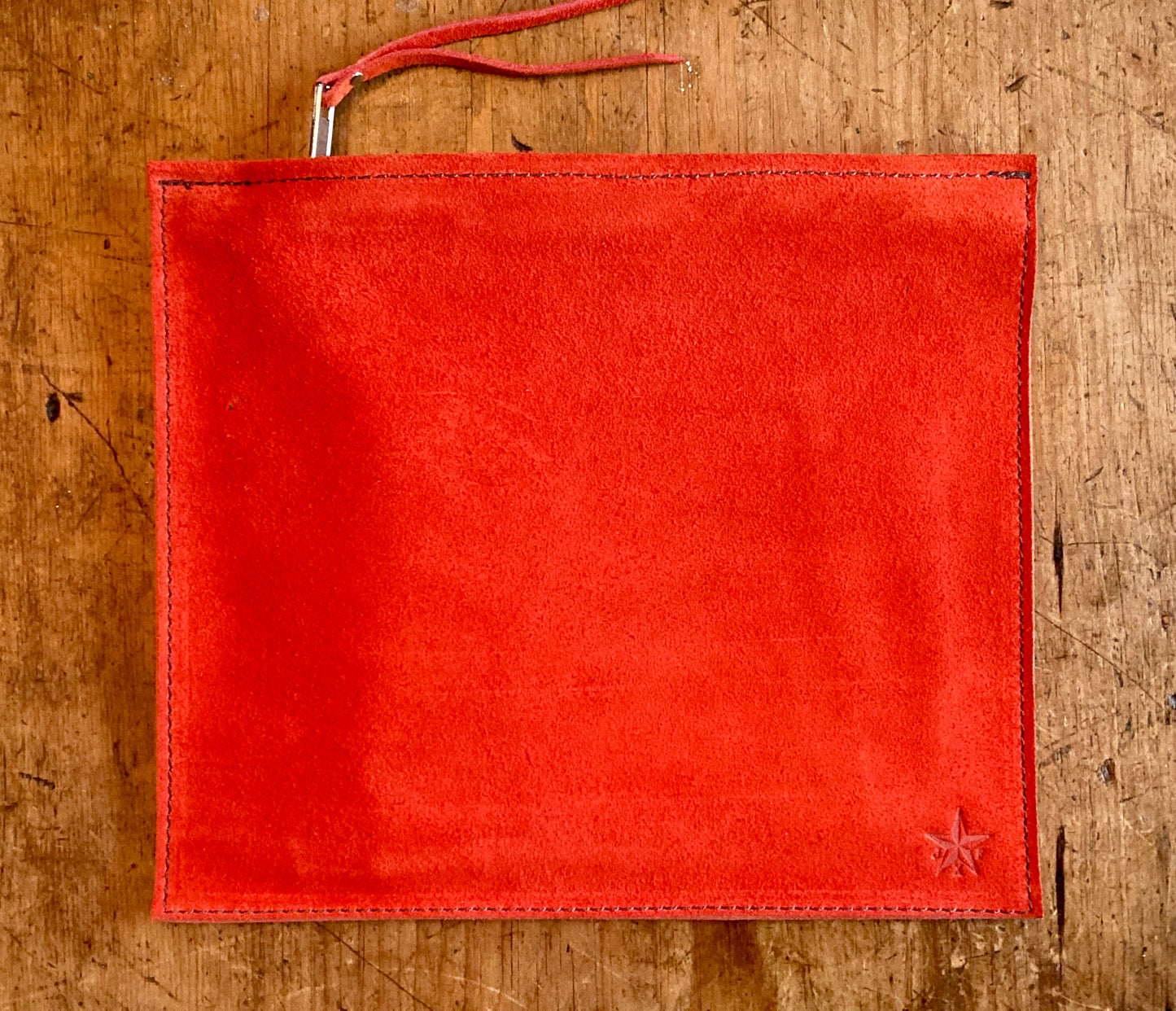 Orange Suede Pouch