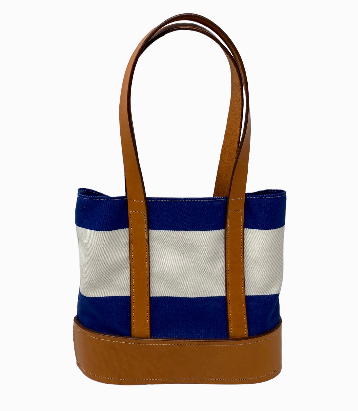 Blue & White Striped Canvas Tote Bag