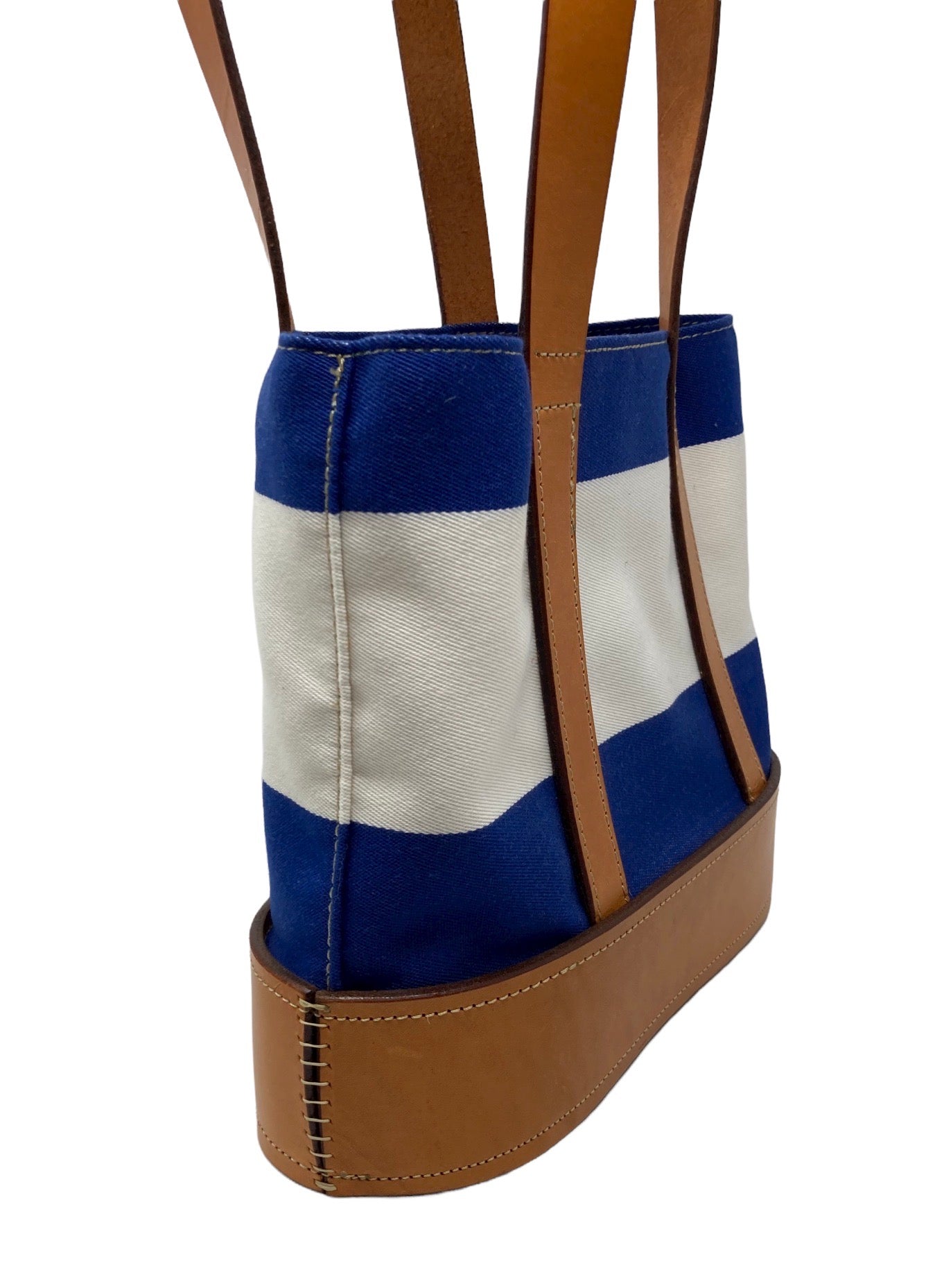 Blue & White Striped Canvas Tote Bag