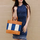 Striped Canvas Tote Bag