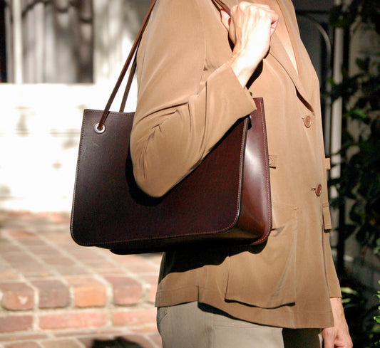 Brown Leather Taline Tote Bag