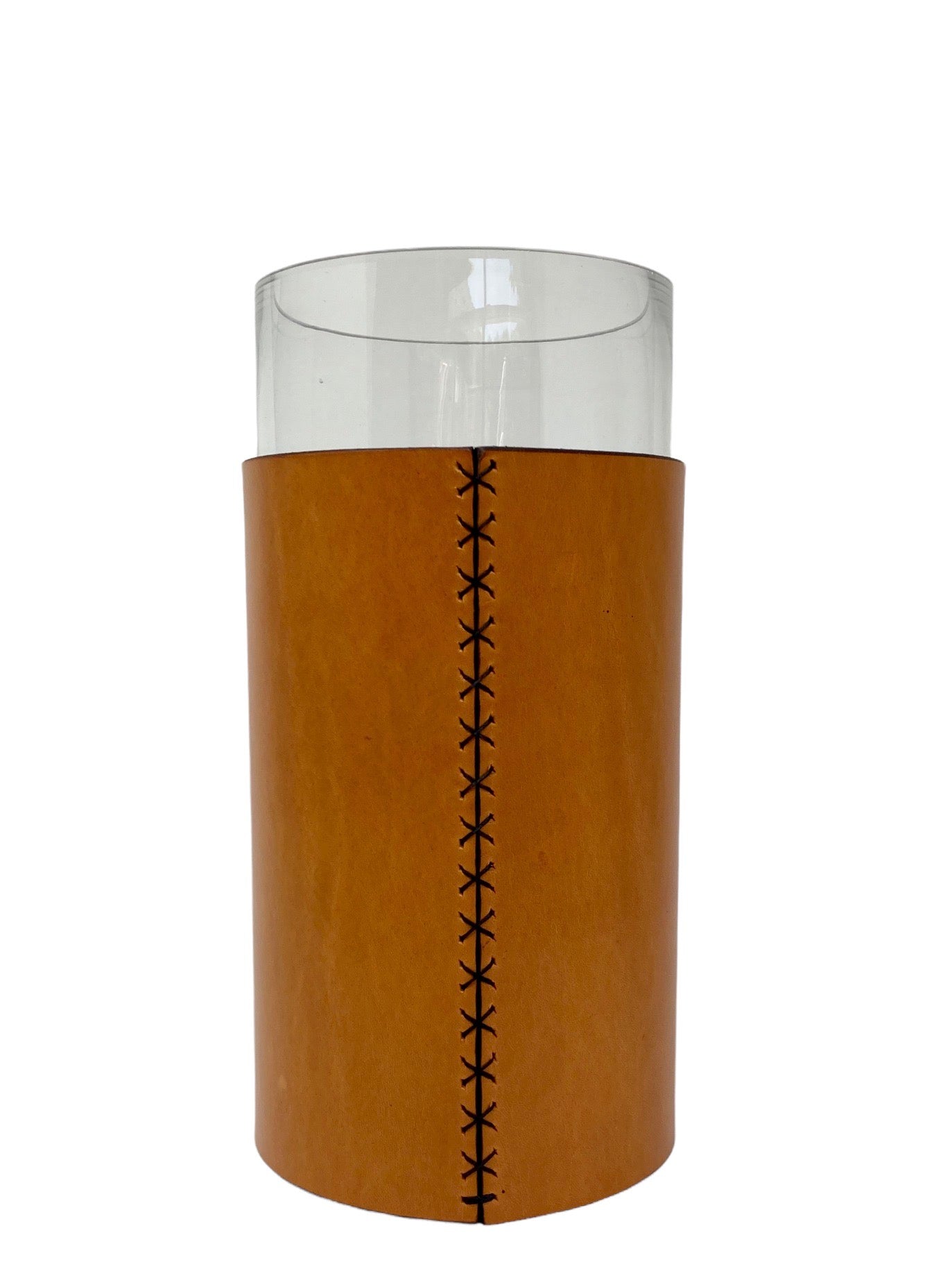 Hermann Oak Leather Covered Vase