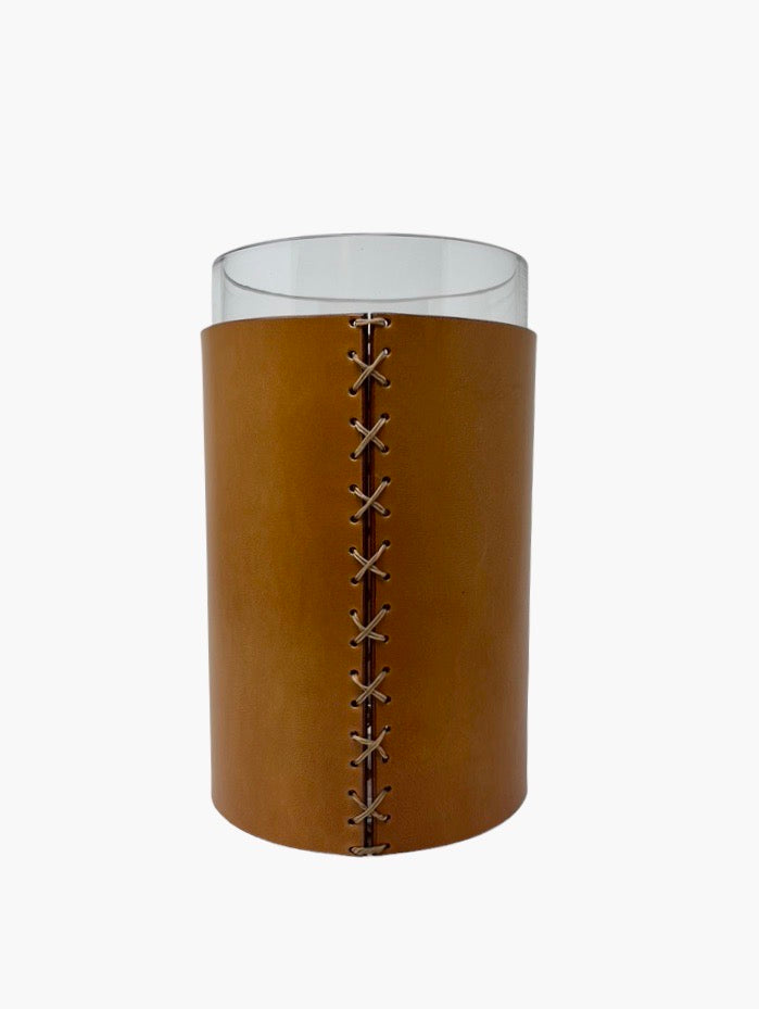 Hermann Oak Leather Covered Vase 5