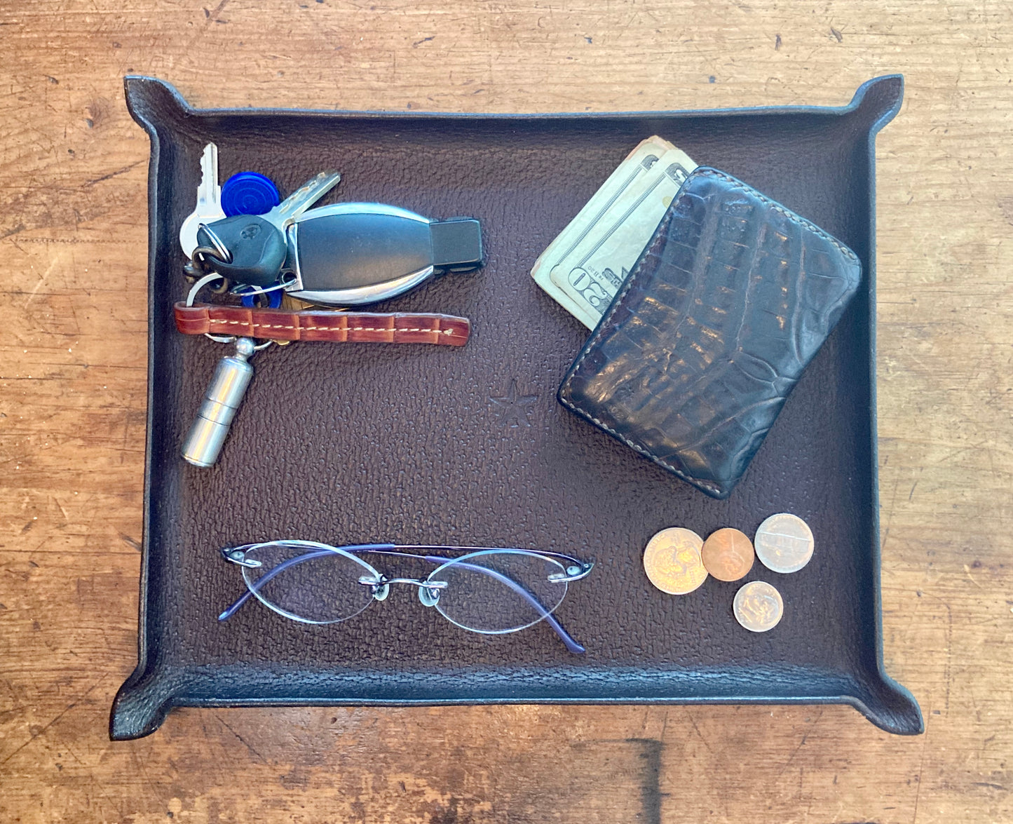 Italian Leather Valet Tray