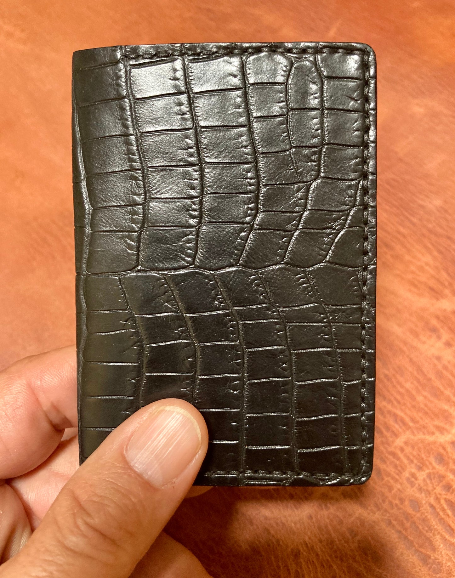 Black Ostrich Leg Wallet