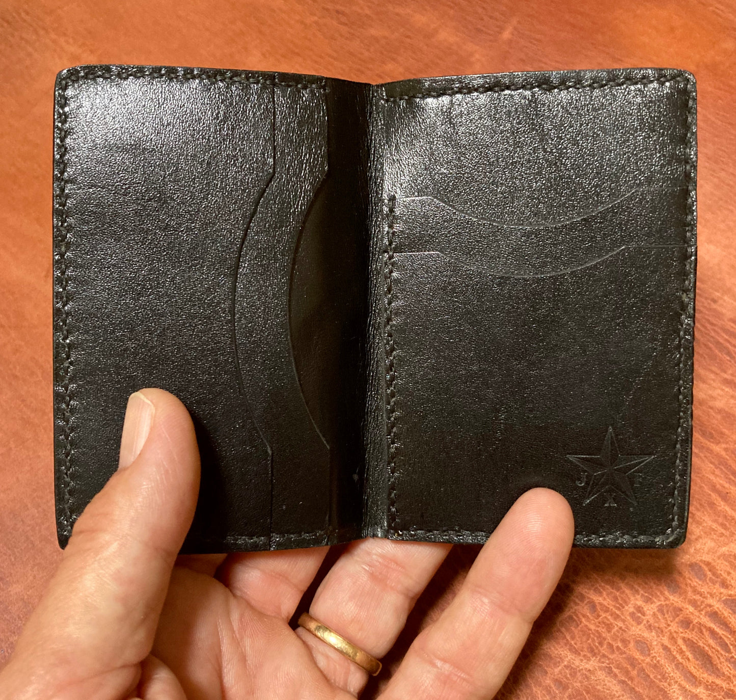 Black Ostrich Leg Wallet